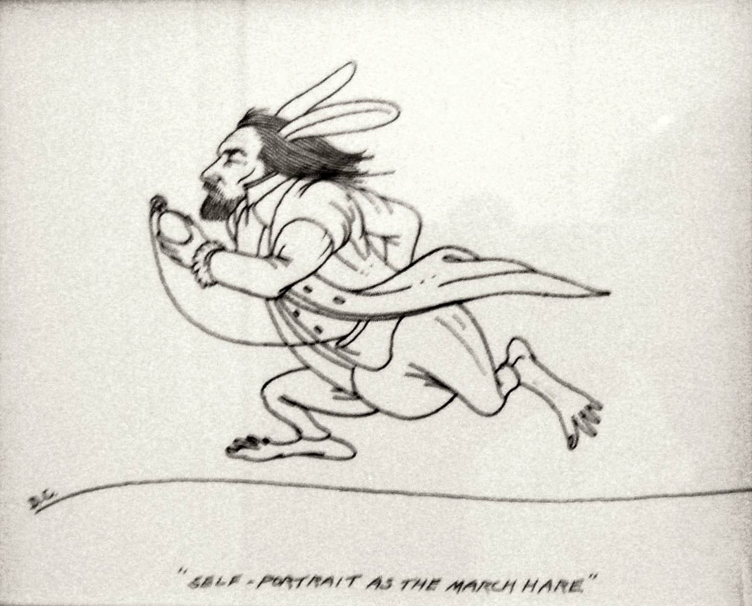 Dennis Corrigan: Self-Portrait as the March Hare, Pen & Ink